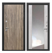 Входная стальная дверь Интекрон Сицилия с зеркалом  (Дуб турин / ФЛЗ-516 Сосна белая)