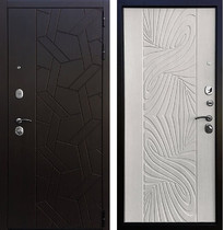 Входная металлическая дверь Ратибор Витраж 3К (Орех премиум / Лиственница беж)