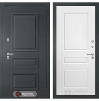 Уличная металлическая дверь Лабиринт Термо ATLANTIC (Графитовый серый / 03 Белый софт)