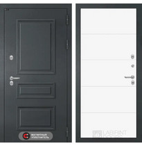 Уличная металлическая дверь Лабиринт Термо ATLANTIC (Графитовый серый / 13 Белый софт)