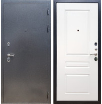Входная металлическая дверь Рекс 11 ФЛ-243 (Антик серебро / Белый матовый)