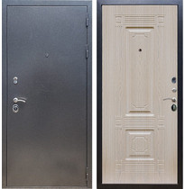 Входная металлическая дверь Рекс 11 ФЛ-2 (Антик серебро / Дуб белёный)