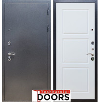 Входная металлическая дверь Рекс 11 ФЛ-3 (Антик серебро / Белый матовый)