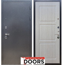 Входная металлическая дверь Рекс 11 ФЛ-3 (Антик серебро / Дуб беленый)