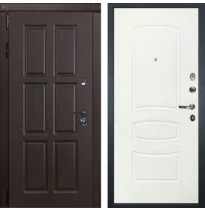 Входная металлическая дверь Лекс Сенатор 9 (Ясень шоколад / Белая шагрень №68)