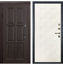 Входная металлическая дверь Лекс Сенатор 9 (Ясень шоколад / Шагрень белая квадро №71)