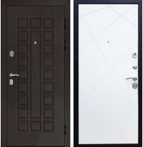 Входная металлическая дверь Йошкар-Ола Senator Лучи (Венге / Белый силк сноу)