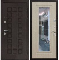 Входная металлическая дверь Йошкар-Ола Senator с Зеркалом (Венге / Дуб беленый)