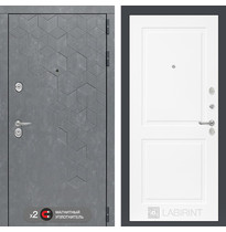 Входная металлическая дверь Лабиринт Бетон 11 (Бетон / Белый софт)