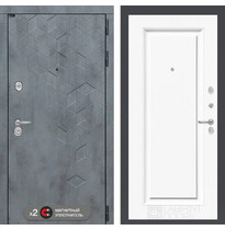 Входная металлическая дверь Лабиринт Бетон 27 Эмаль белая RAL 9003
