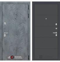 Входная металлическая дверь Лабиринт Бетон 13 (Бетон / Графит софт)