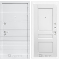 Входная металлическая дверь Лабиринт Трендо 03 (Белый камень / Белый софт)