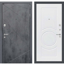 Входная металлическая дверь Лабиринт LOFT 23 (Бетон темный / Белый софт)