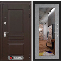 Входная металлическая дверь Лабиринт Мегаполис с Зеркалом 18 (Венге / Бетон светлый)