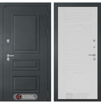 Уличная металлическая дверь Лабиринт Термо ATLANTIC (Графитовый серый / 06 Белое дерево)