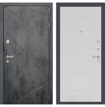 Входная металлическая дверь Лабиринт LOFT 06 (Бетон темный / Белое дерево)
