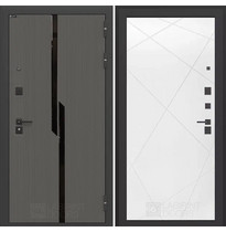 Входная металлическая дверь Лабиринт Карбон (Графит лофт / 24 Белый софт)