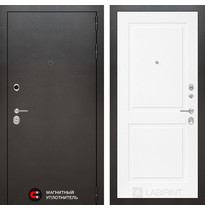 Входная металлическая дверь Лабиринт Сильвер 11 (Антик темное серебро / Белый софт)