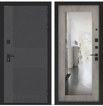 Входная металлическая дверь Бункер ХИТ BN-05 с зеркалом (Лофт графит / Бетон серый, панель ФЛЗ-603)