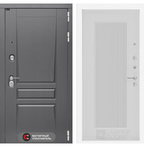 Входная металлическая дверь Лабиринт Платинум 30 (Альберо Грей / Белый софт рельеф, панель Амстрод)