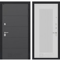 Входная металлическая дверь Лабиринт Арт 30 (Графит софт / Белый софт рельеф, панель Амстрод)