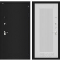 Входная металлическая дверь Лабиринт Классик (Шагрень черная / 30 Белый софт рельеф, панель Амстрод)