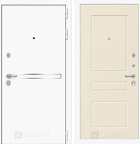 Входная металлическая дверь Лабиринт Лайн White 03 (Шагрень белая / Крем софт)