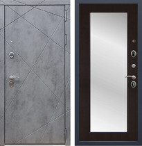 Входная металлическая дверь Рекс 13 с Зеркалом Пастораль (Бетон тёмный / Венге)